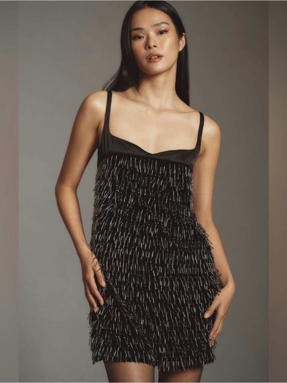 Anthropologie Sweetheart
Fringe Shift Mini Dress